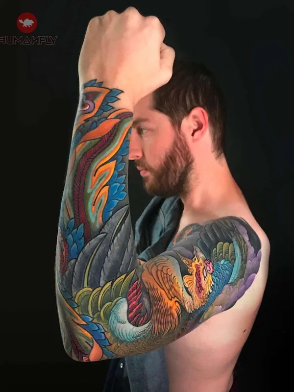 male color japanese Tatuaggio su full sleeve #21316 | Tatuatore Jee Sayalero