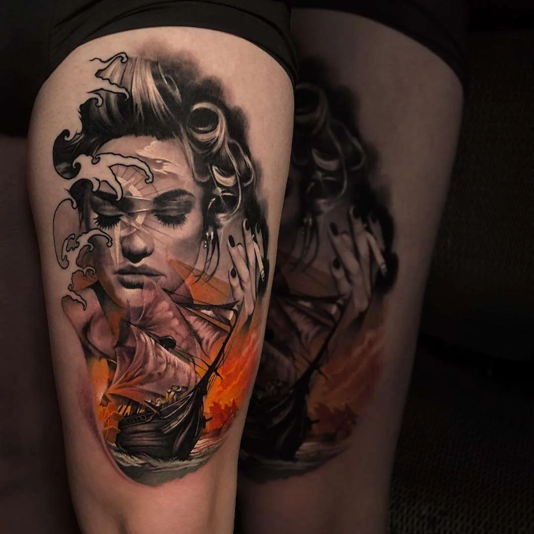 Tattoo artist Christos Zorbas color and black&grey portrait tattoo realism | Greece