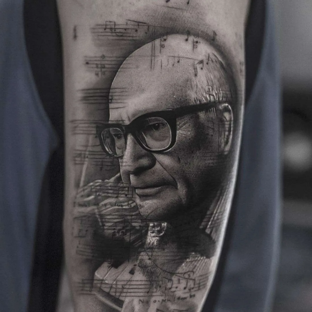 Tattoo artist Inal Bersekov, black&grey portrait realistic tattoo | Belgium