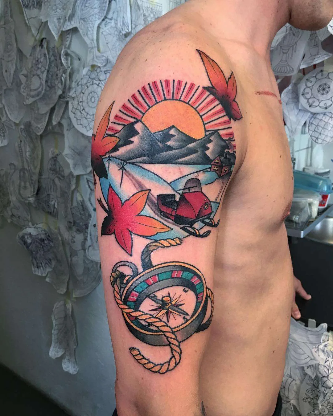 Tattoo artist Filip Henningsson, color traditional tattoo, old school | Sweden