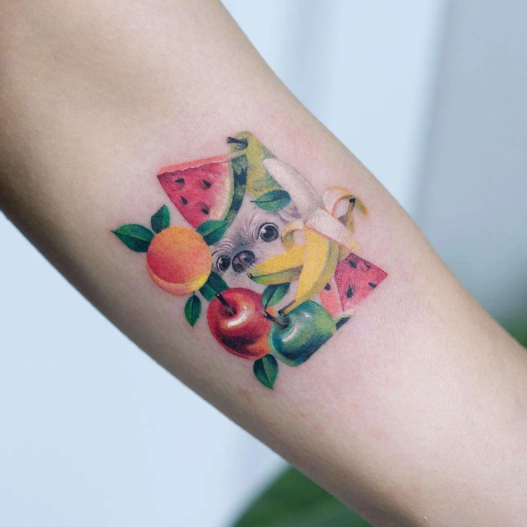 Tatuagem artista Zihee , estilo de autor color minimalista realista tatuagem | Coreia