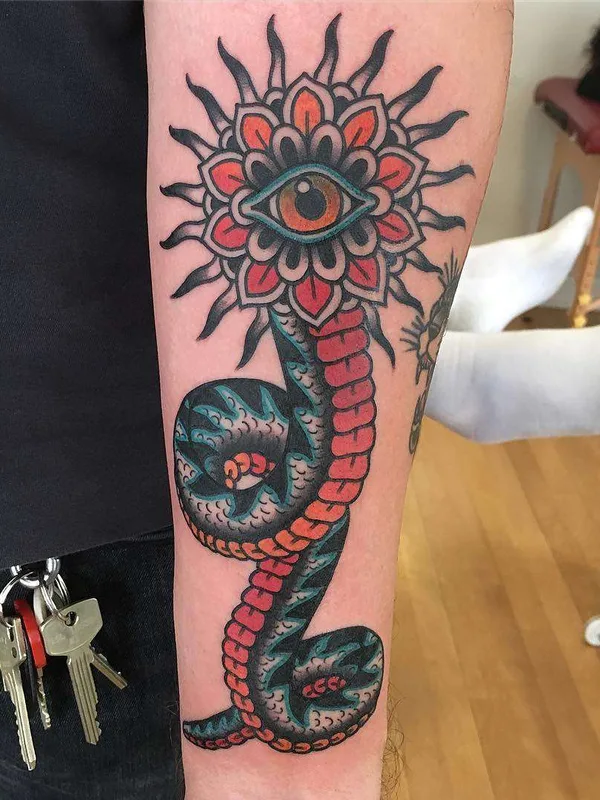 color neo traditional 纹身 在 forearm #21467 | 纹身师 Filip Henningsson