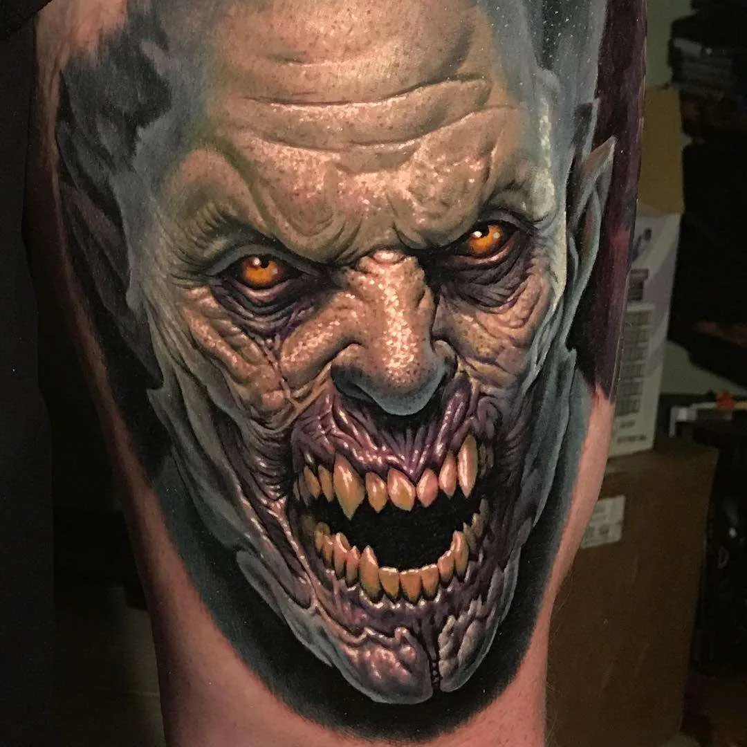 Tattoo artist Evan Olin, color portrait realistic tattoo | USA