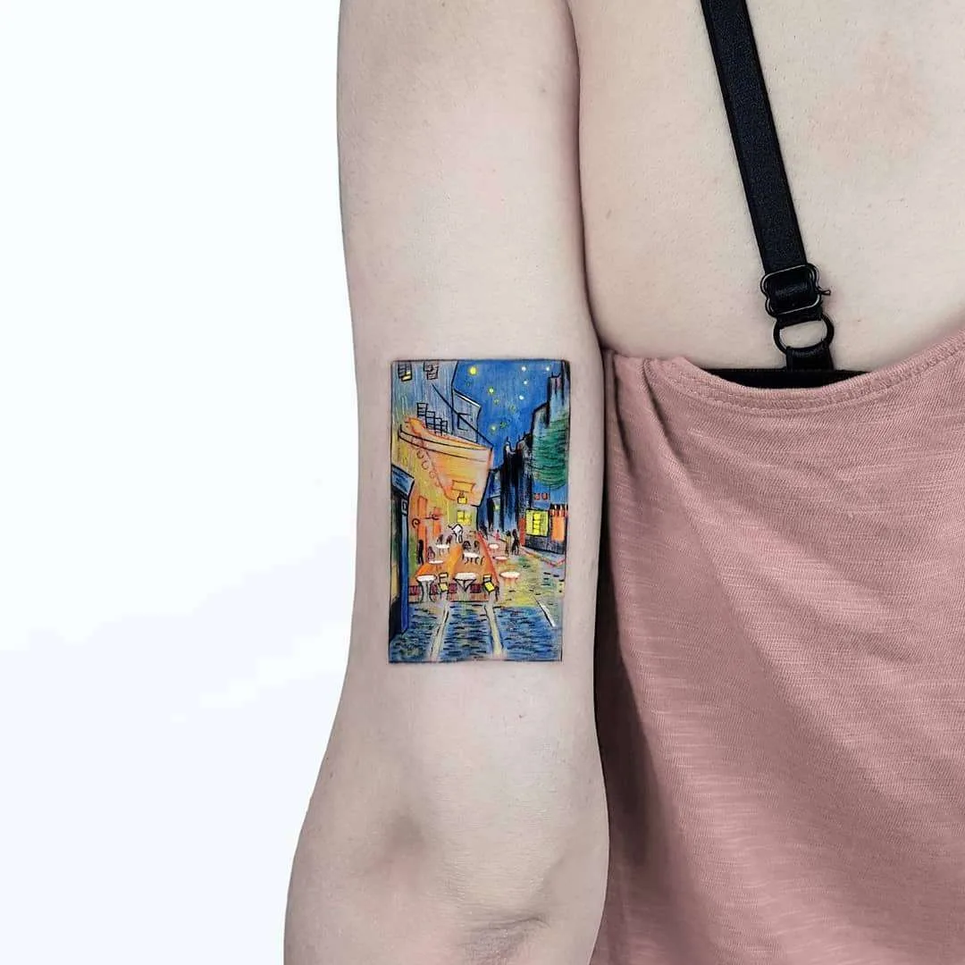 Tattoo artist Hakan Adik, authors style color and black watercolor minimalistic tattoo | Turkey