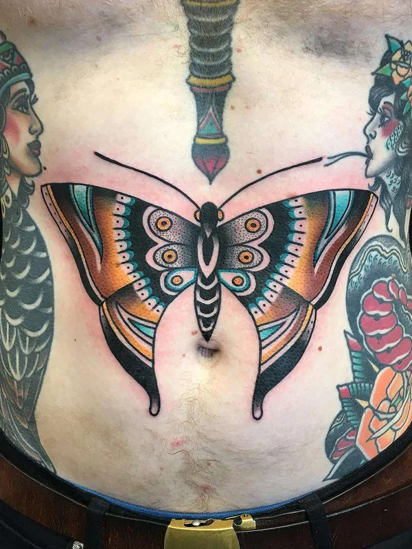 male color neo traditional 纹身 在 stomach #21468 | 纹身师 Filip Henningsson