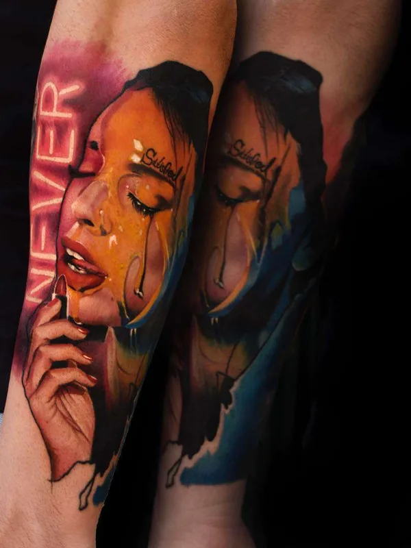 female color realism tatouage sur forearm #21284 | Artiste tatoueur Christos Zorbas