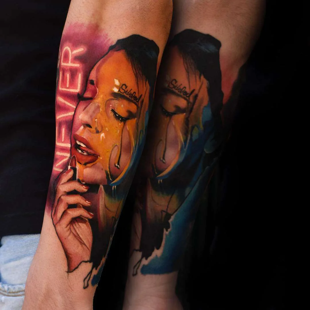 Tattoo artist Christos Zorbas color and black&grey portrait tattoo realism | Greece