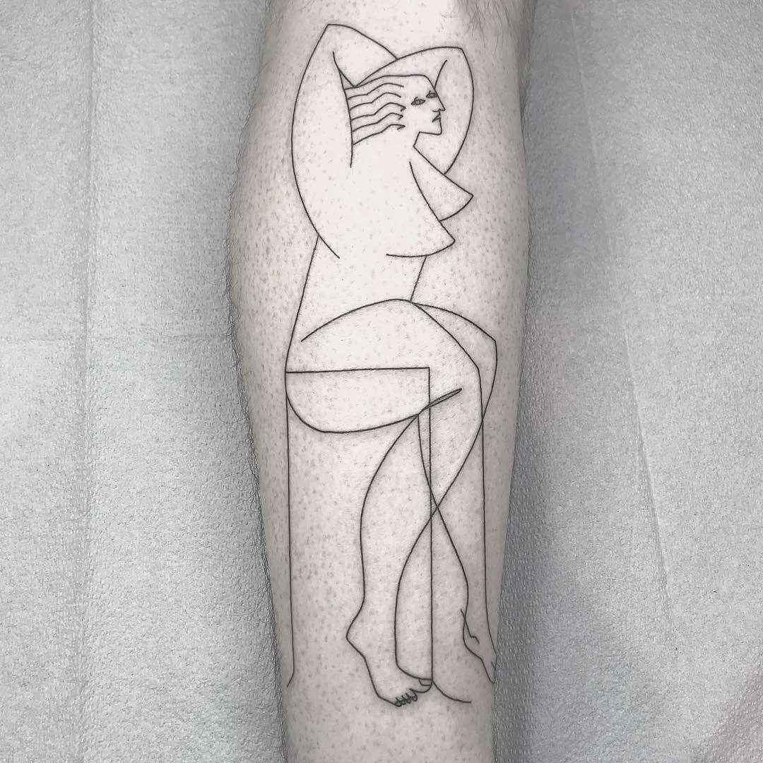 Tatuador Caleb Kilby, estilo abstract linework tatuagem | Reino Unido
