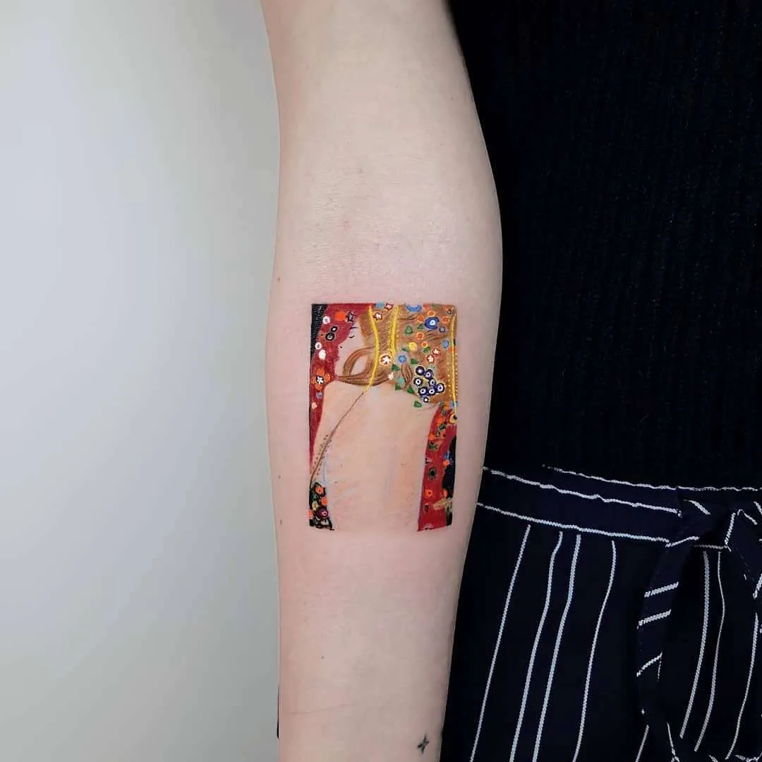 Tattoo artist Hakan Adik, authors style color and black watercolor minimalistic tattoo | Turkey