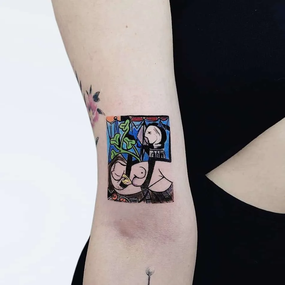 Tattoo artist Hakan Adik, authors style color and black watercolor minimalistic tattoo | Turkey