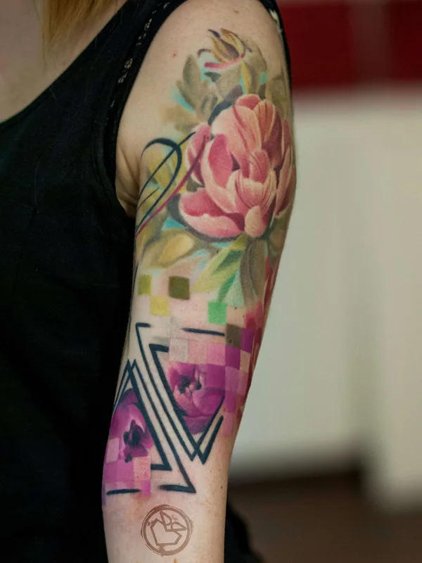 female color watercolor татуировка на forearm #21368 | Тату мастер Роман Ржевский