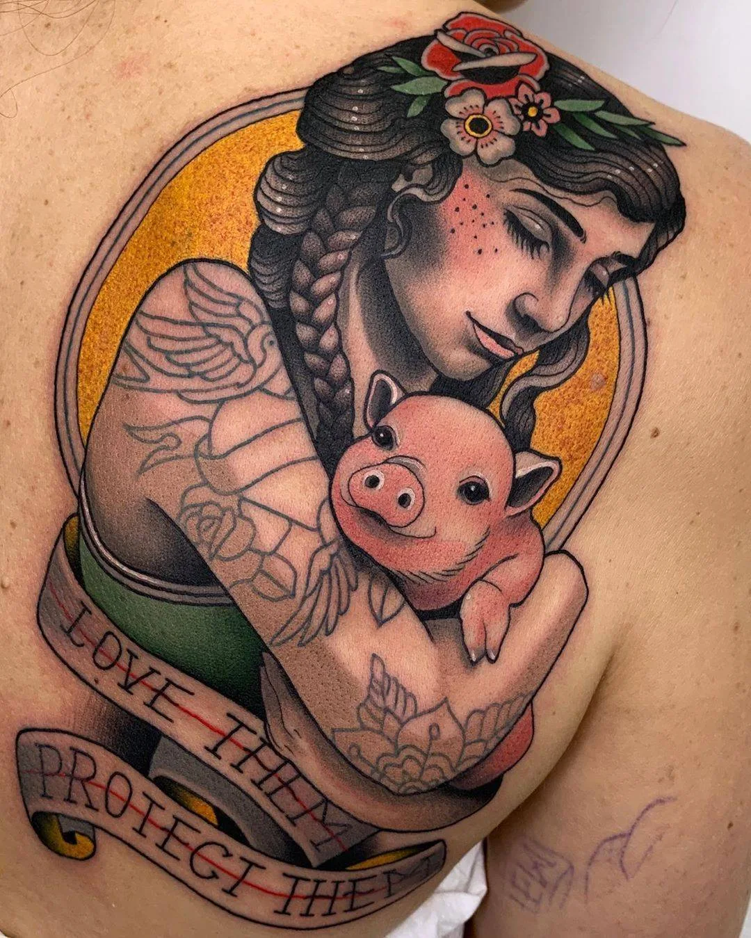 Artista de tattoos Javier Franko, tattoo de cor neo tradicional | Barcelona, Espanha