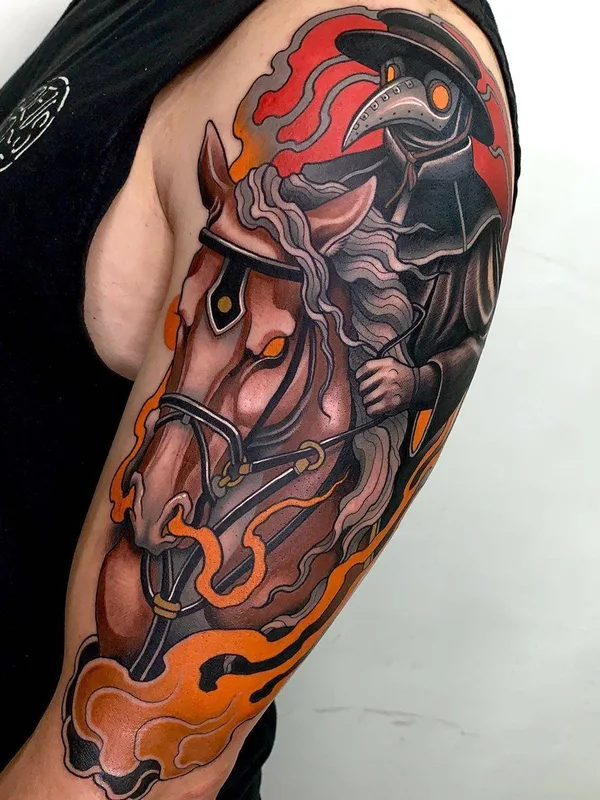 color neo traditional Tatuaggio su full sleeve #31007 | Tatuatore Javier Franko