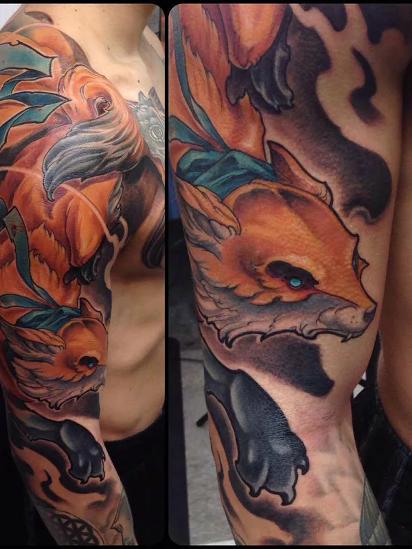 male color illustrative Tatuaggio su full sleeve #31067 | Tatuatore Ande Chambers