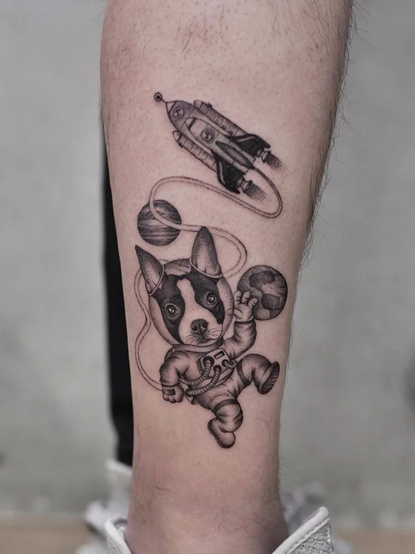 black and grey black and grey Tatuaggio su calf #31088 | Tatuatore AkiWong