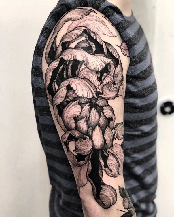 Linework Botanic, Abstract tattoo on Full Sleeve