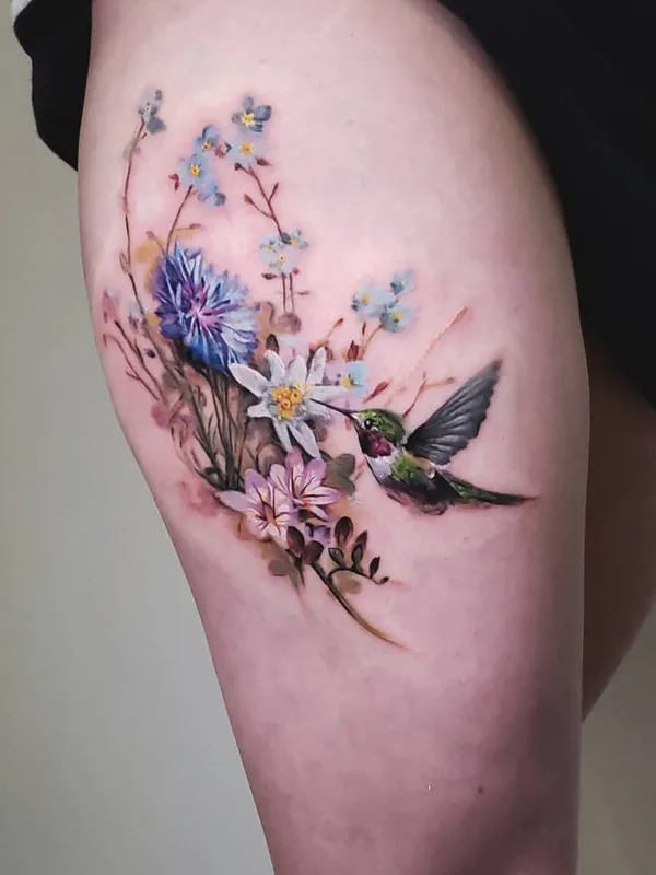 female color realism Tatuaggio su thigh #31239 | Tatuatore Pete Zebley