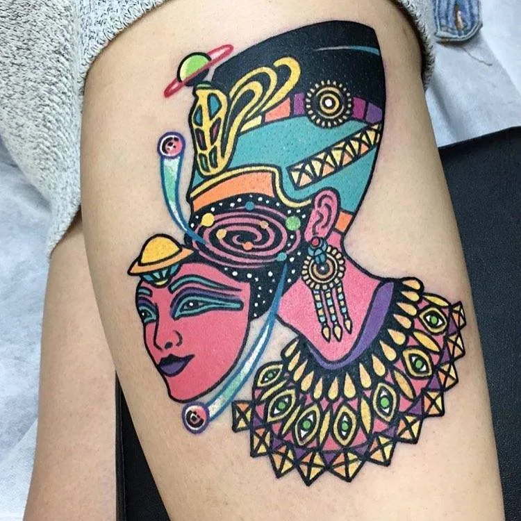 Artista de tatuagem Raro82, tatuagem colorida e intricada, psicodélica | Madrid, Espanha