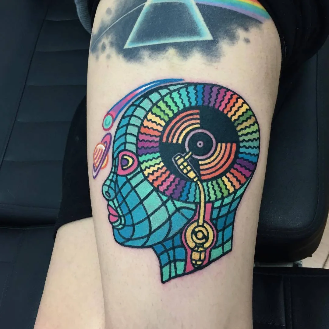 Artista de tatuagem Raro82, tatuagem colorida e intricada, psicodélica | Madrid, Espanha