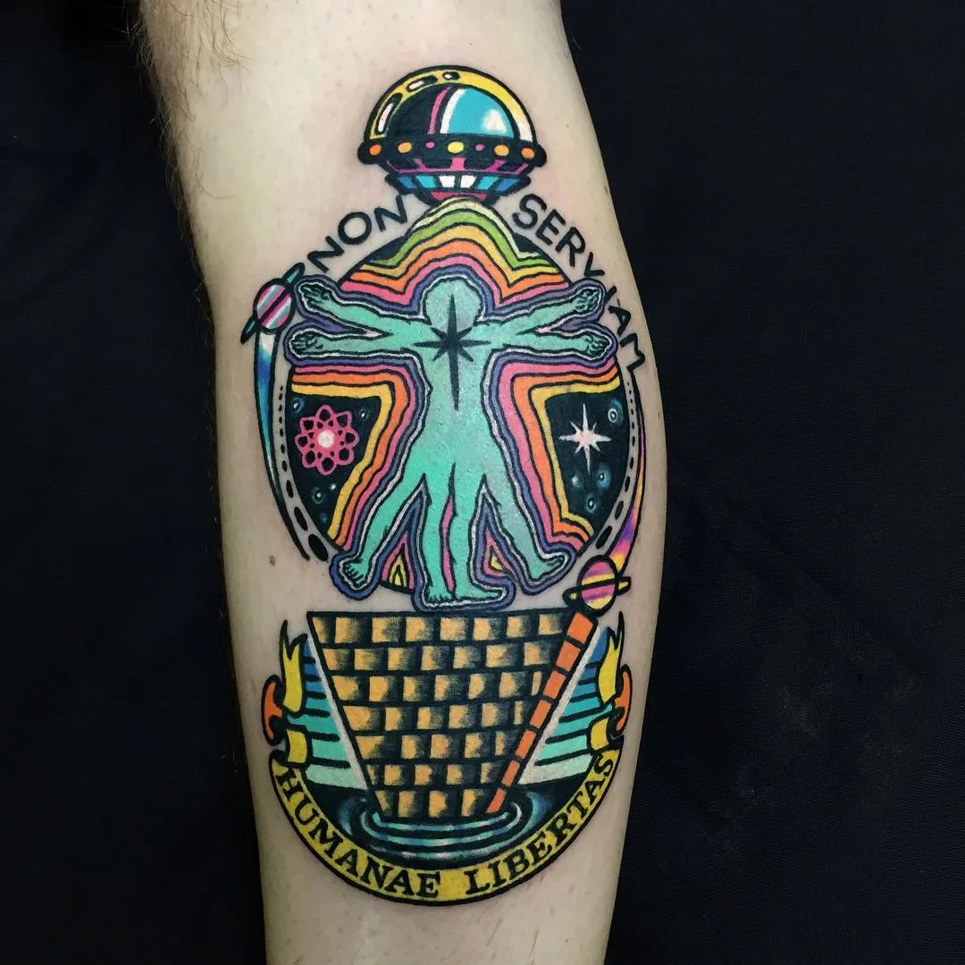 Artista de tatuagem Raro82, tatuagem colorida e intricada, psicodélica | Madrid, Espanha
