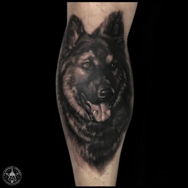 Реализм Dog tattoo на Икра