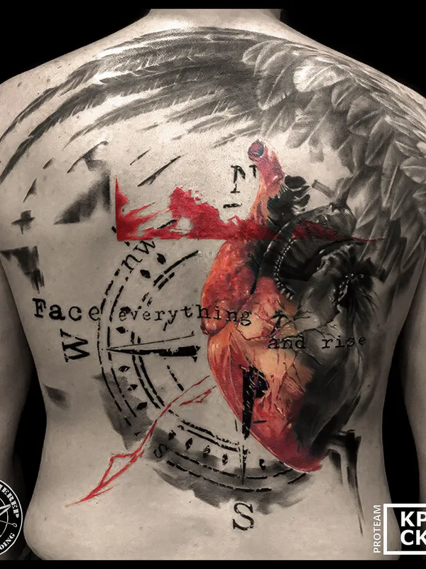 color black and grey tattoo on full back #31390 | Tattoo Artist Vladimir Cherep 