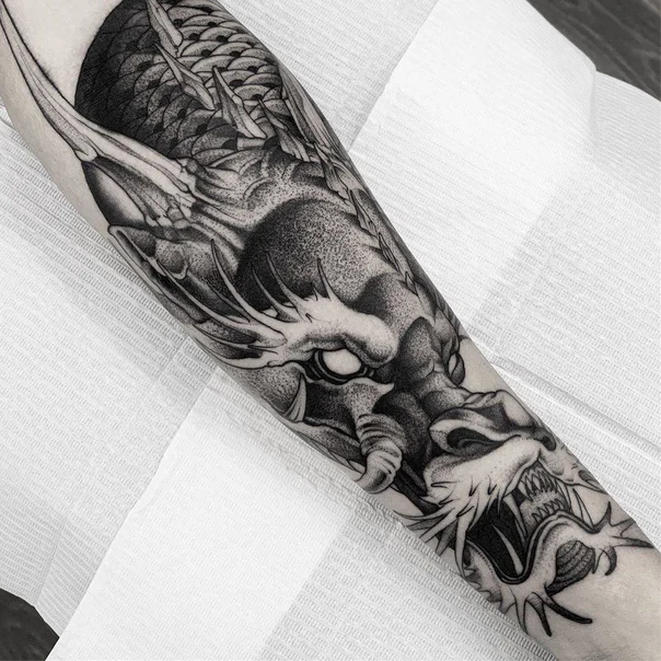 Japanese Dragon tattoo on Forearm