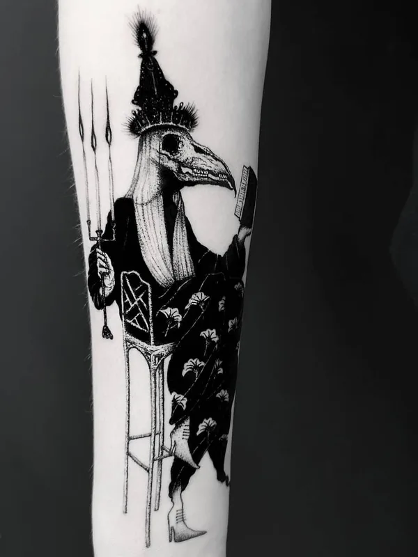 black and grey blackwork tattoo auf forearm #31521 | Tätowierer Morty