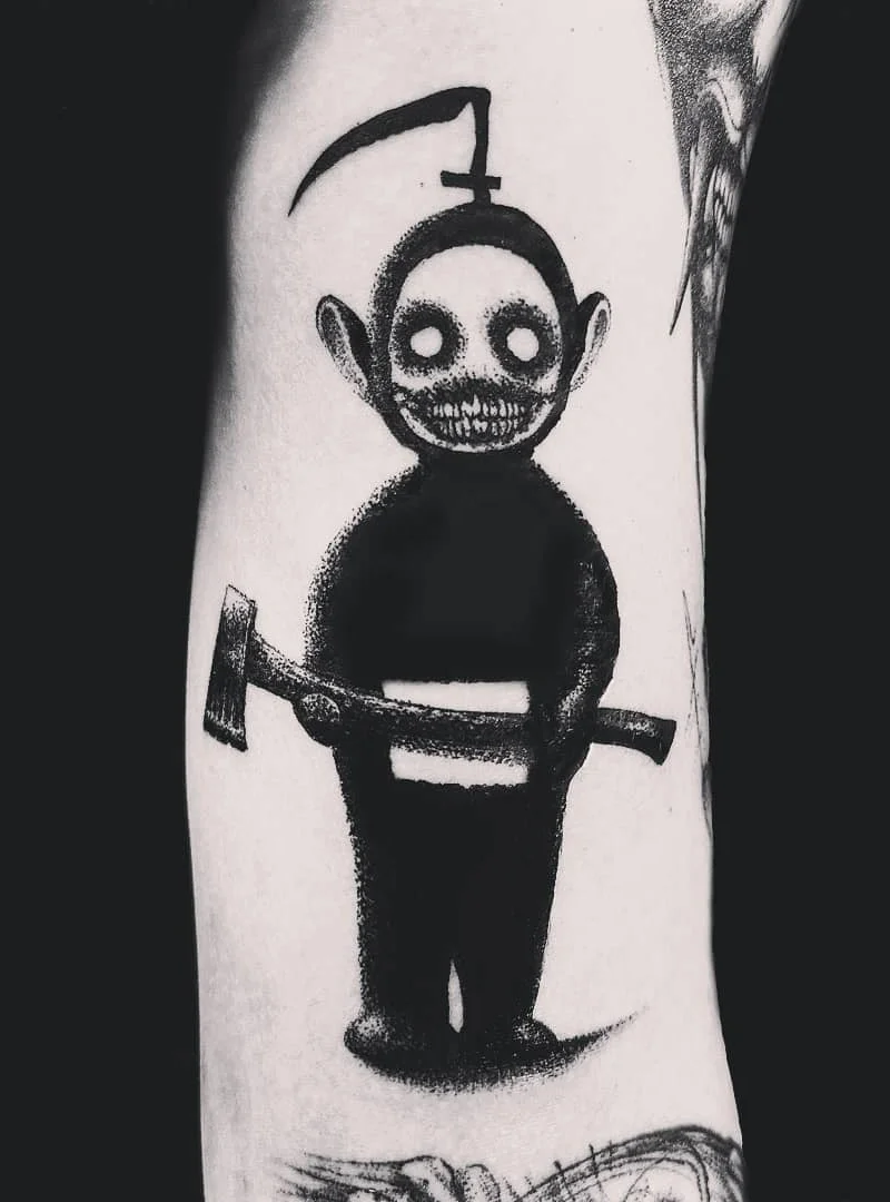Morty's Balck Demonic tattoos