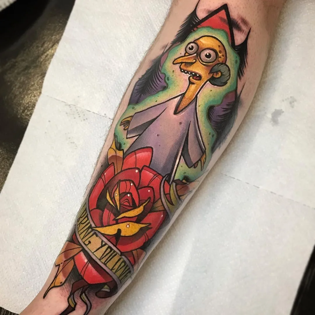 Color Neo Traditional tattoo with New School | Tattoo artist Eugenios Simopoulos | Athens, Greece