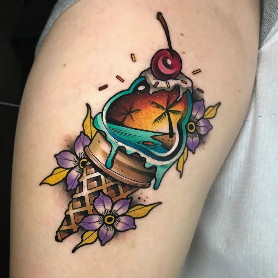 Color Neo Traditional tattoo with New School | Tattoo artist Eugenios Simopoulos | Athens, Greece
