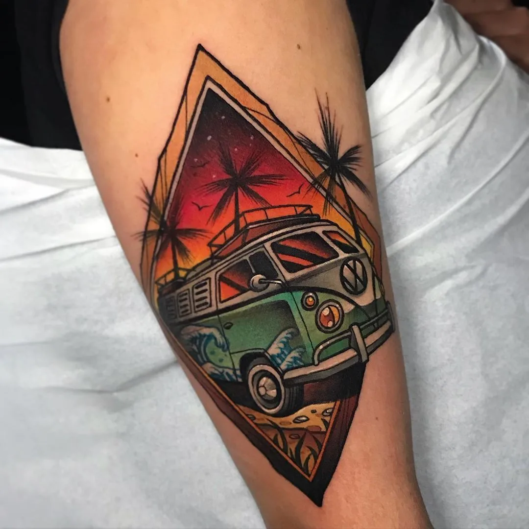 Color Neo Traditional tattoo with New School | Tattoo artist Eugenios Simopoulos | Athens, Greece