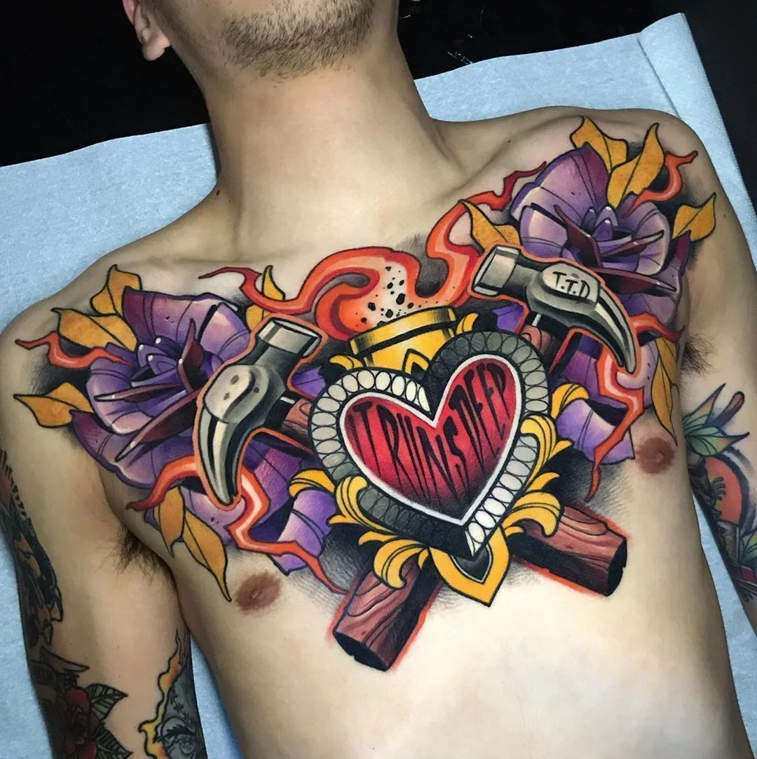 Color Neo Traditional tattoo with New School | Tattoo artist Eugenios Simopoulos | Athens, Greece