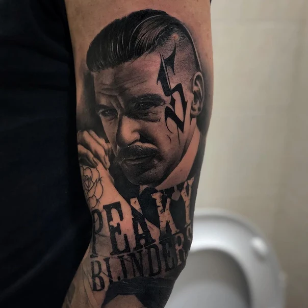 Realism Portrait, Lettering tattoo on Forearm