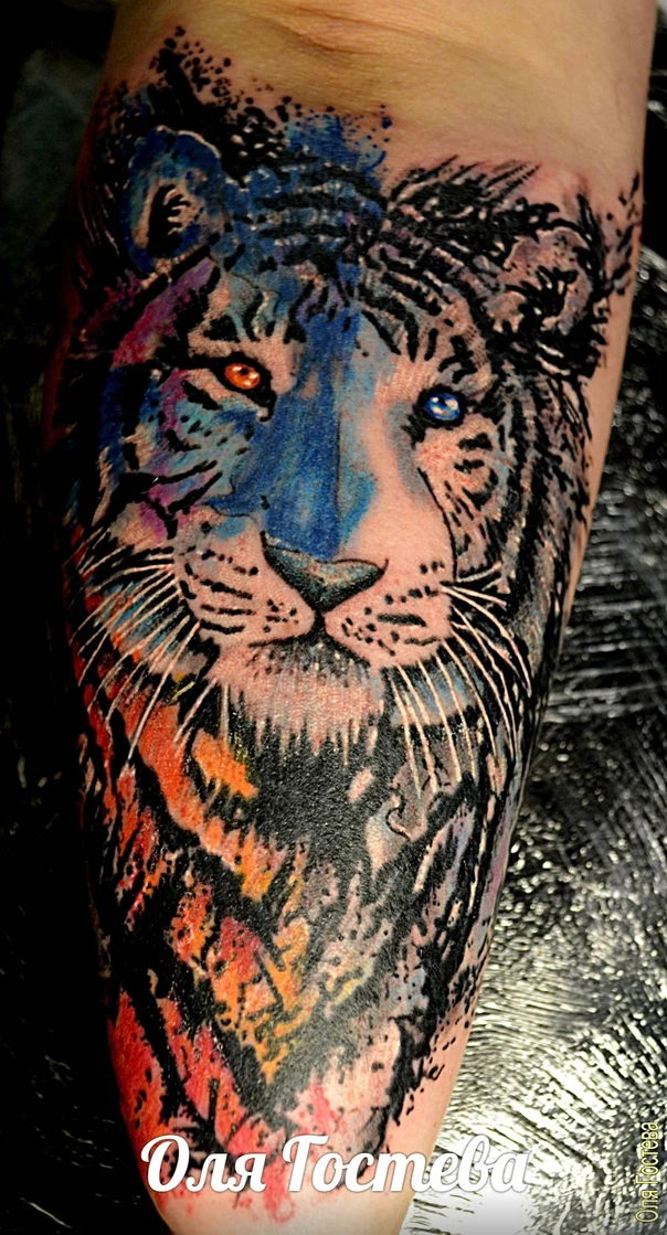 Акварель Tiger tattoo на Предплечье