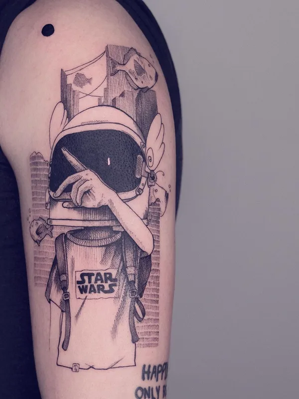 black sketch 타투 부위 upper arm #36871 | 타투이스트 Serena Caponera