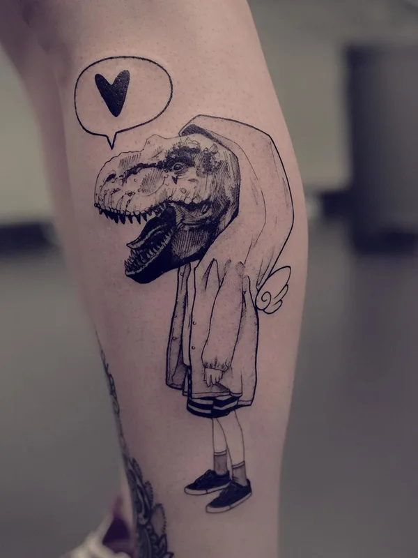 black sketch 타투 부위 calf #36865 | 타투이스트 Serena Caponera
