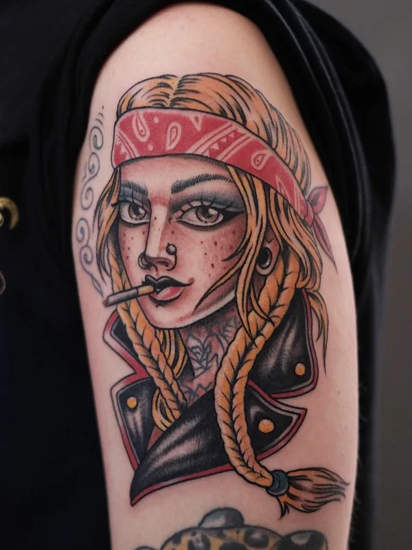female color neo traditional Tatuagem em upper arm #40645 | Tatuador ЕГОР ХИМЕНКОВ