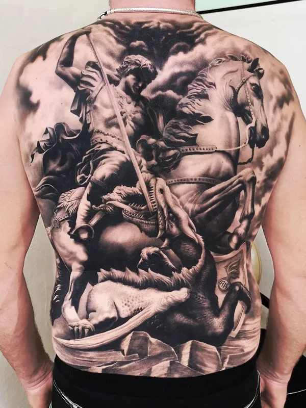 male black and grey realism 타투 부위 full back #40696 | 타투이스트 Giovanni Speranza