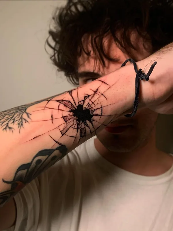 male black blackwork Tatuaggio su forearm #40737 | Tatuatore Daniele IllCane Saponaro