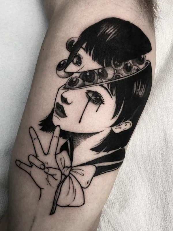 female black blackwork 타투 부위 forearm #40800 | 타투이스트 El UF