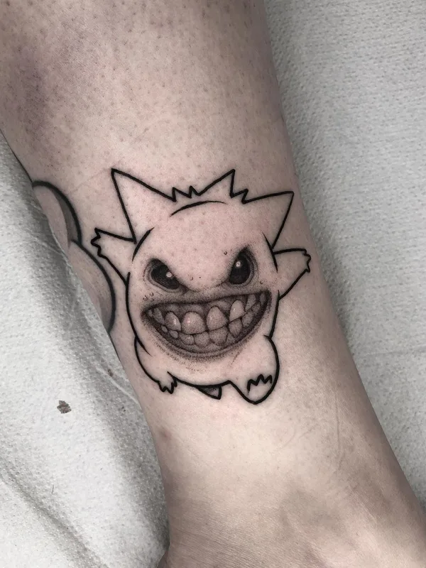 black and grey blackwork 타투 부위 calf #40806 | 타투이스트 El UF