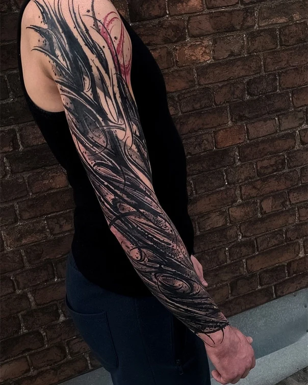 Абстрактная Abstract tattoo на Полный рукав