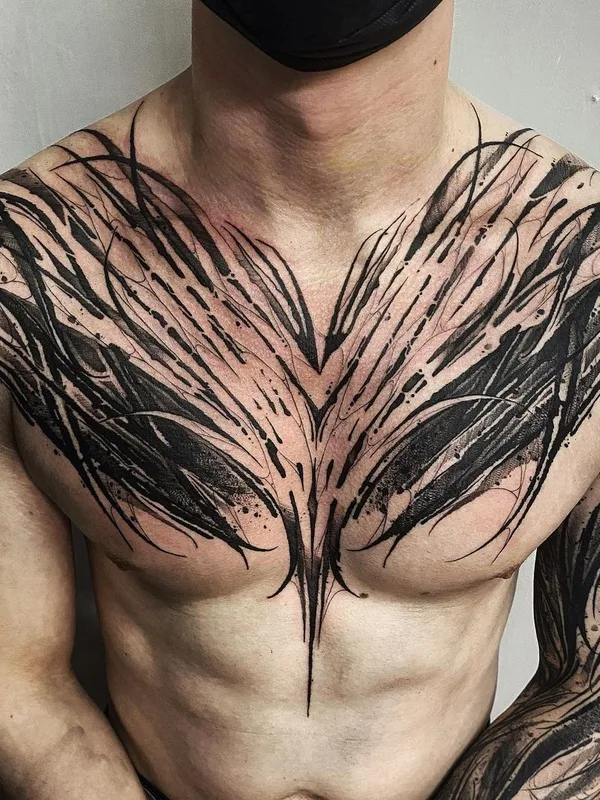 male black abstract татуировка на chest #40891 | Тату мастер Егор Немшевич