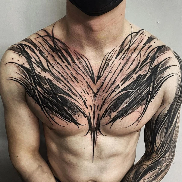 Абстрактная Abstract tattoo на Грудь