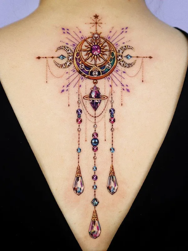female color ornamental 타투 부위 upper back #40925 | 타투이스트 Yeriel Tattoo