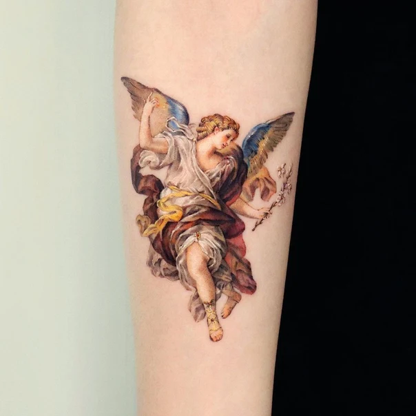 Realism Angel tattoo on Forearm