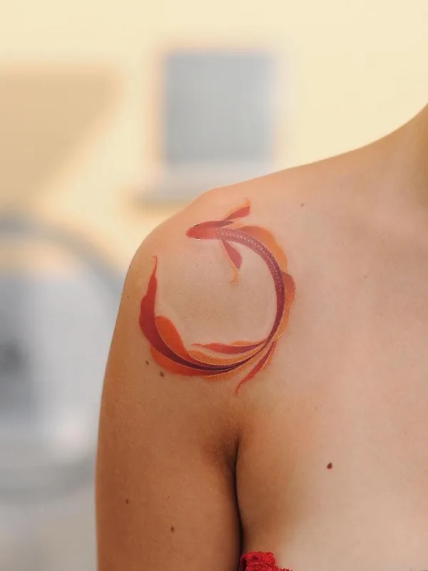 female color illustrative tattoo on shoulder #41007 | Tattoo Artist Анастасия Слуцкая
