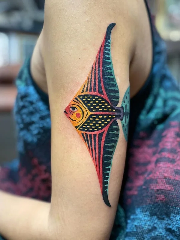 color illustrative tattoo on upper arm #41027 | Tattoo Artist Mariñe Perez