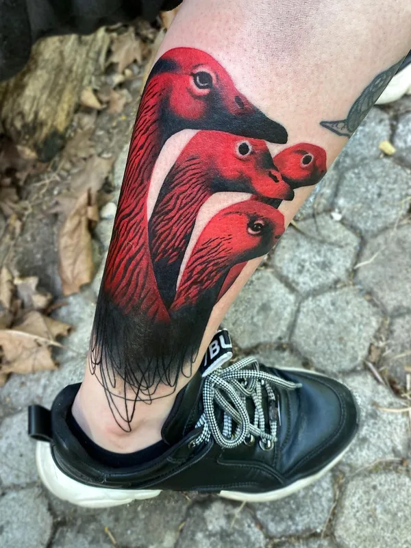 color realism tattoo on calf #41030 | Tattoo Artist Mariñe Perez